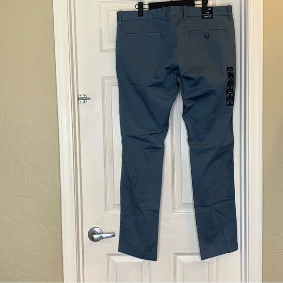 J Crew Factory Chinos Cornflower Blue Slim Size 36x32 - Picture 2 of 11